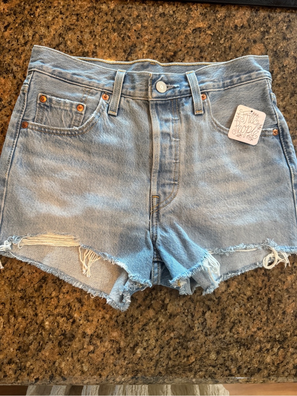 NWT Levi's Light Blue 501 High-Rise Denim Shorts Size 25 - Picture 12 of 14